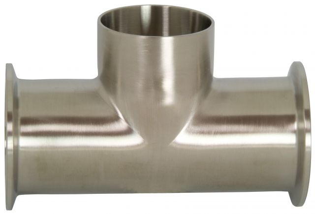 Polished Clamp Run x Weld Branch Tees - B7MMW - 304S